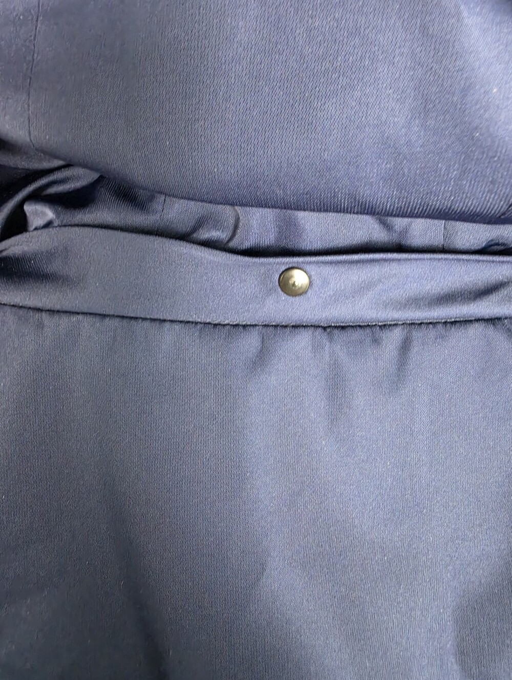 Akris punto Navy Blue Hooded Utility Rain Coat Jacket Size 12 - Picture 8 of 14